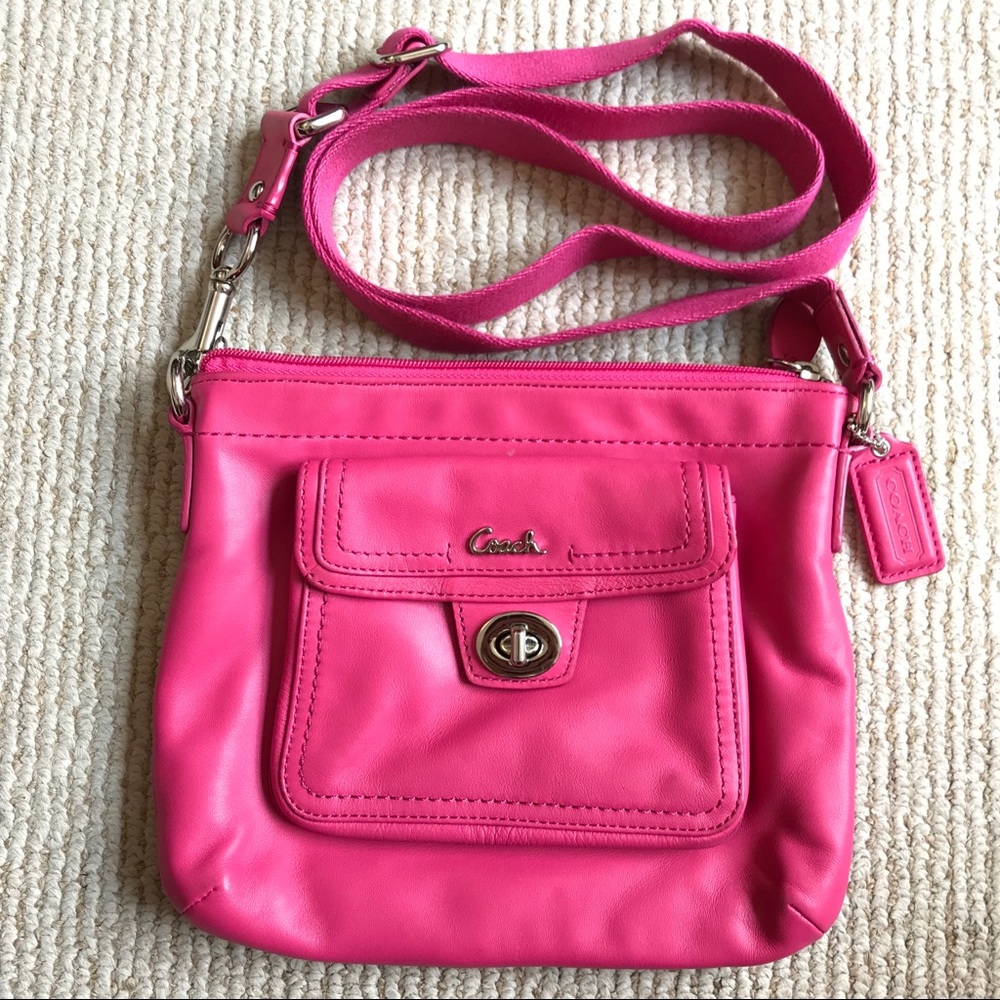 Coach leather cross body mini bag